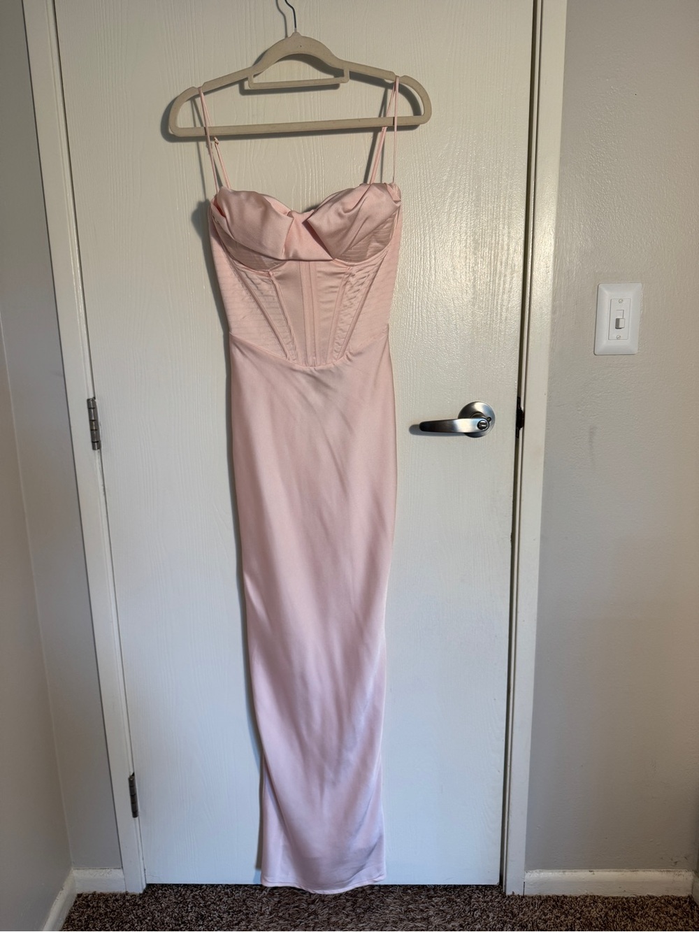NWT House of CB Blush Pink Corset Maxi Dress